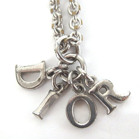 Authentic Christian Dior Logo charm Necklace metal [Used] - Picture 3 of 6